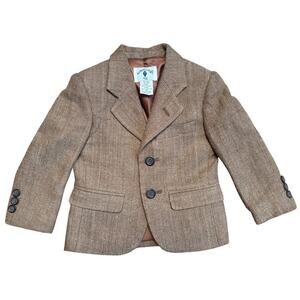 Kitestrings Camel Herringbone Suit 2 Button Blazer Jacket Toddler Size 2T